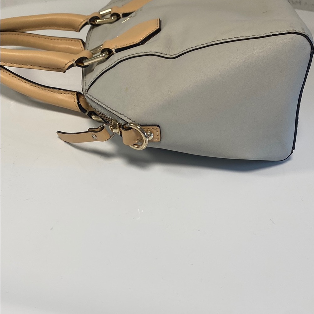 Kate Spade Gray and Tan Satchel with Geometric Details - Picture 4 of 10